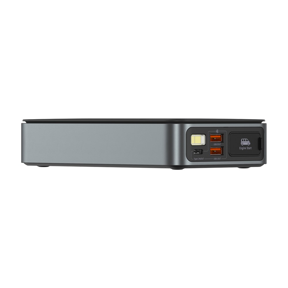 (16000mAh) Powerbank mit Jumpstart Power Starter Funktion USB C Dual USB A   Auto Starthilfe Überbrückungskabel   LED Taschenlampe - Schwarz