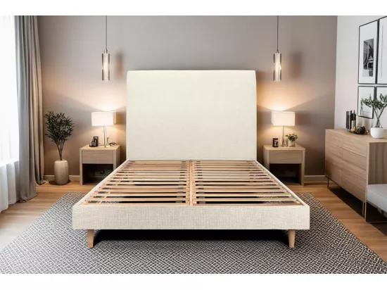 Sommier Kit Tissu Beige clair 160x200 H29cm