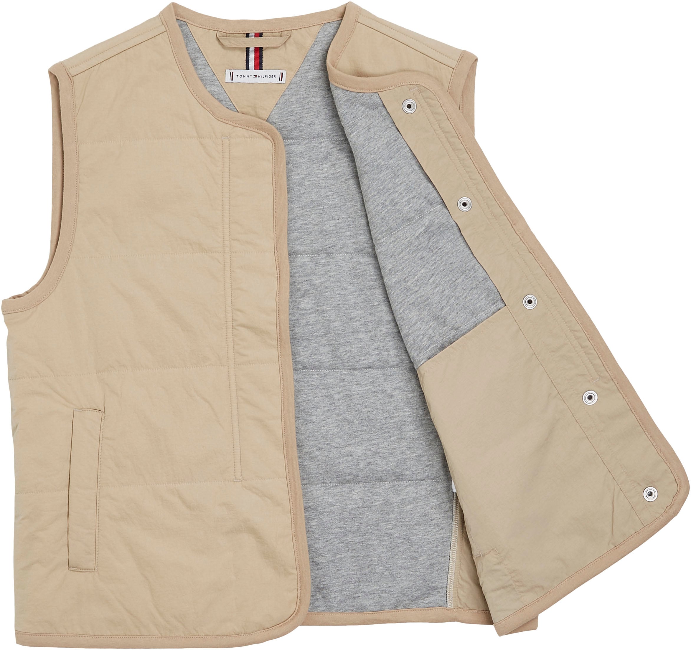 Tommy Hilfiger Steppweste »JERSEY LINED VEST« mit Tommy Jeans Logo-Flag