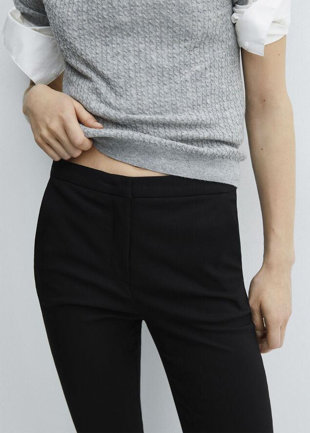 MANGO Crop skinny trousers Black