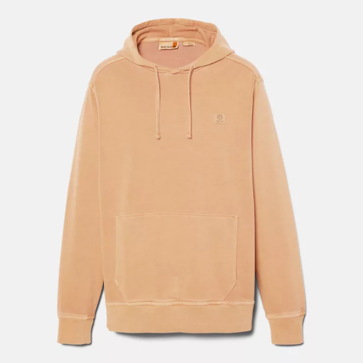 Sweat à capuche teint en plongée pour homme en jaune foncé