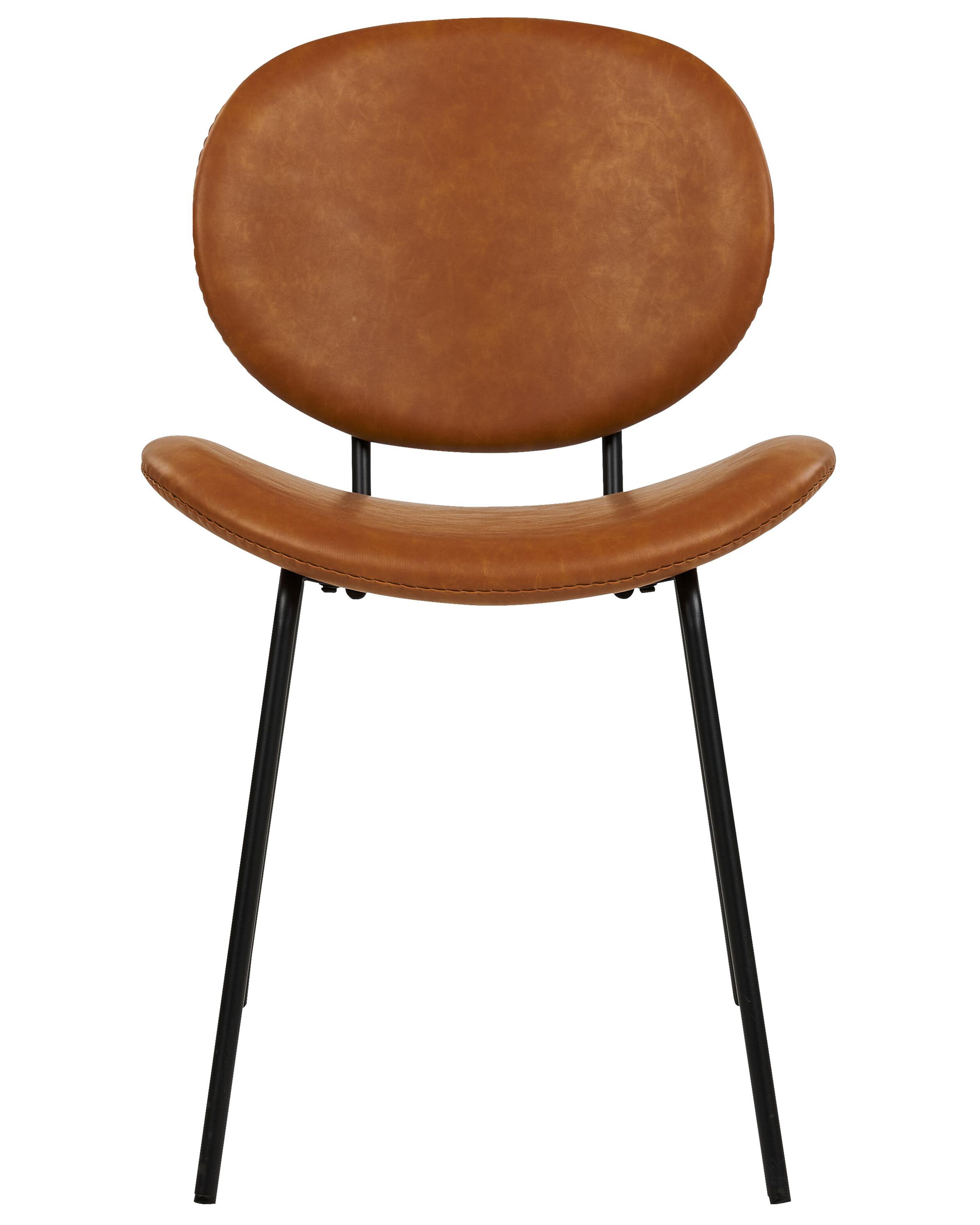 Set van 2 eetkamerstoelen LUANA Kunstleer Goudbruin