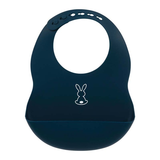 Bavoir en silicone Bleu Marine Lapidou - NATTOU