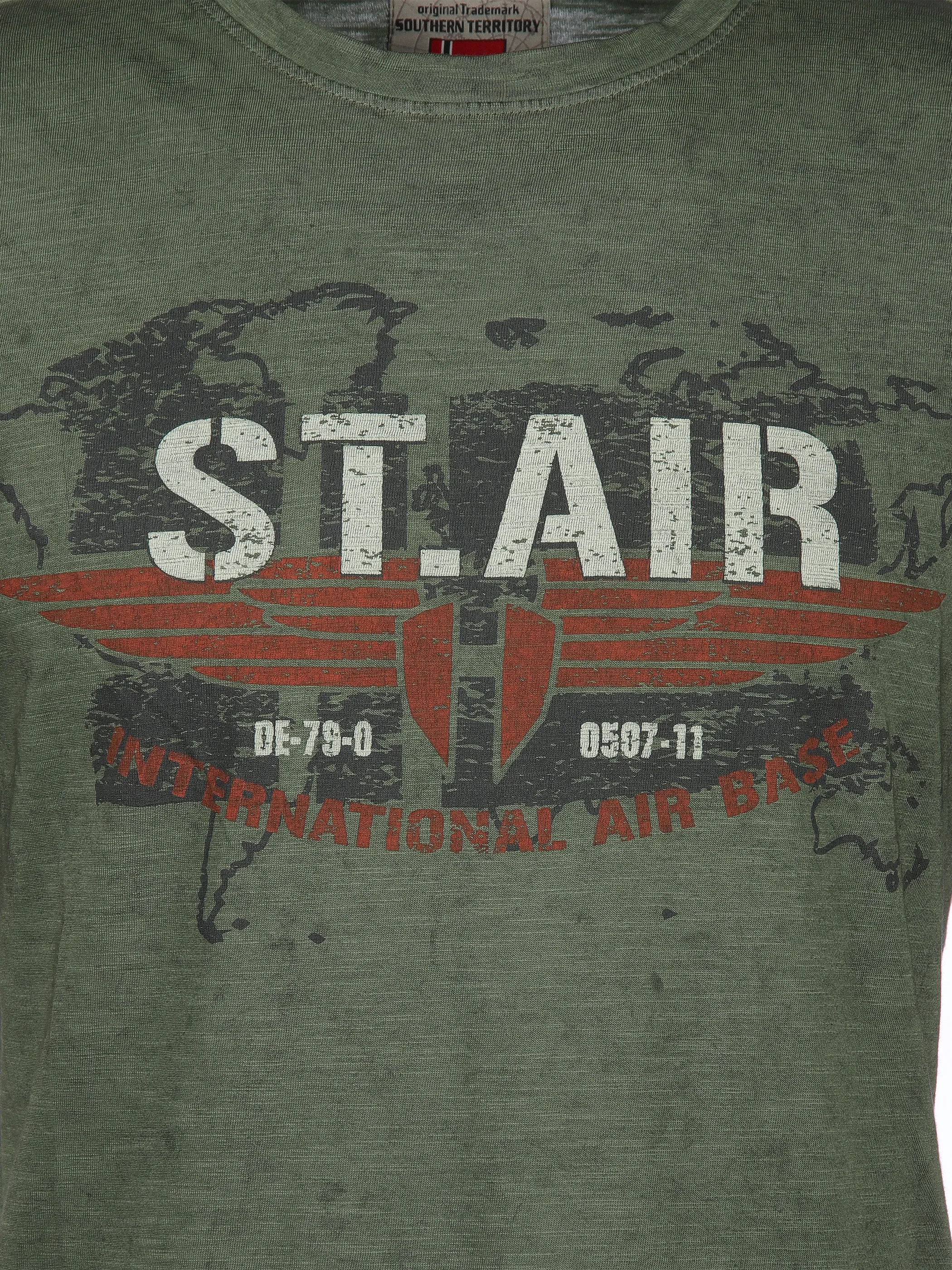 Herren T-Shirt mit Print in Used Optik