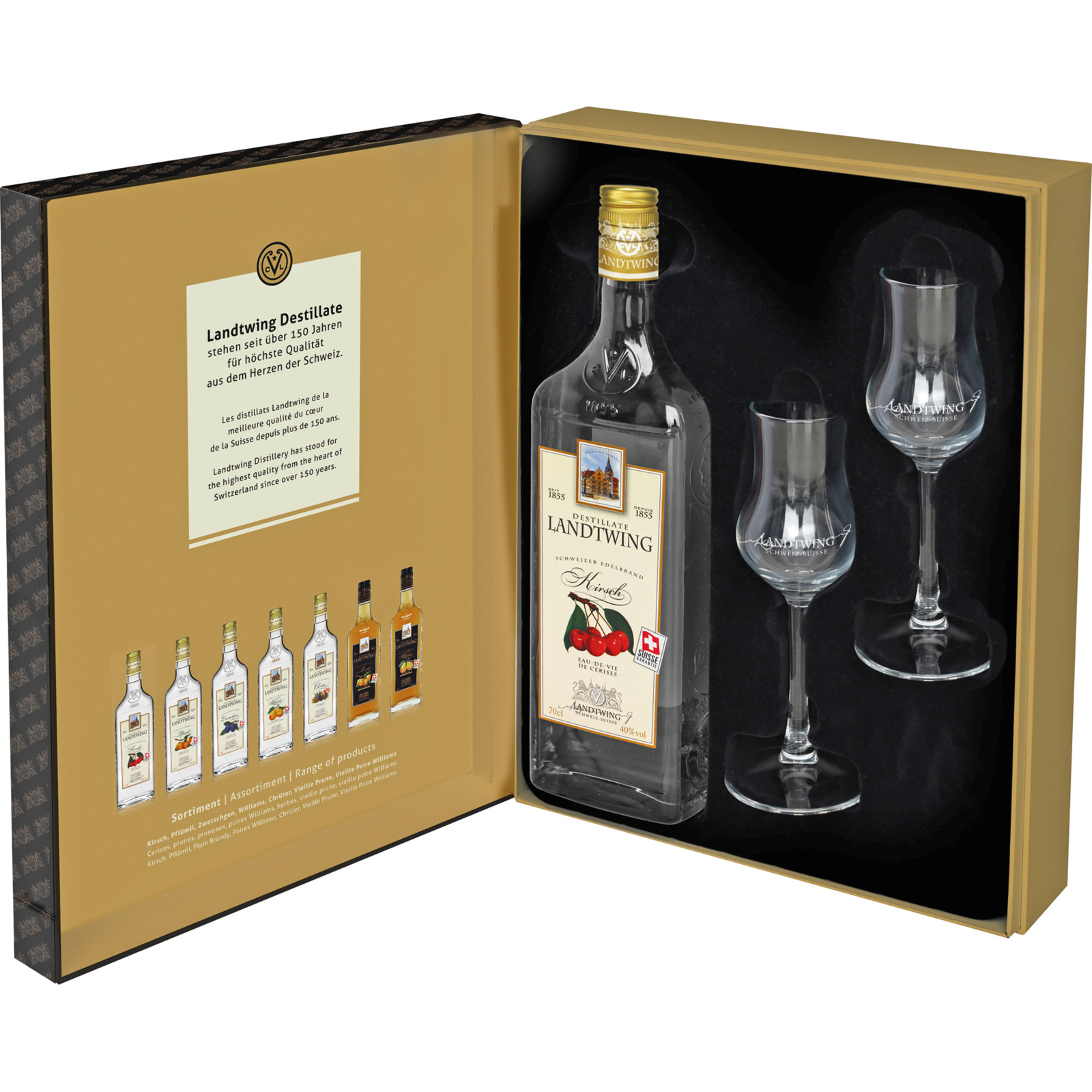 Landtwing Kirsch mit 2 Gläser 70 cl