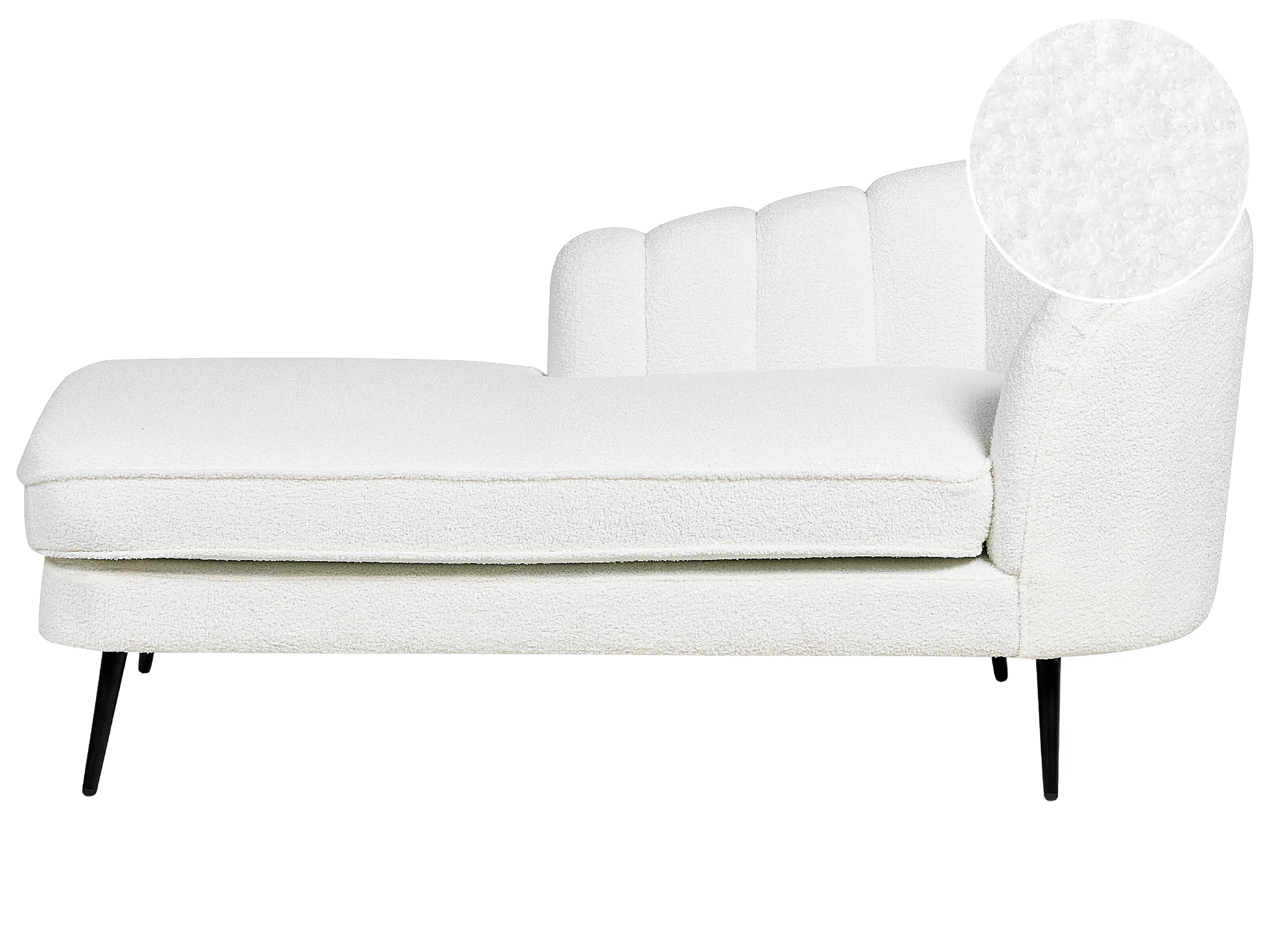 Rechtszijdige chaise longue ALLIER Bouclé Gebroken wit