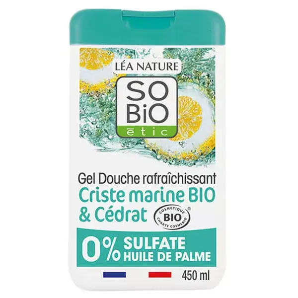 Léa Nature SO BiO étic Gel Douche Rafraichissant Cédrat et Criste Marine Bio 450ml