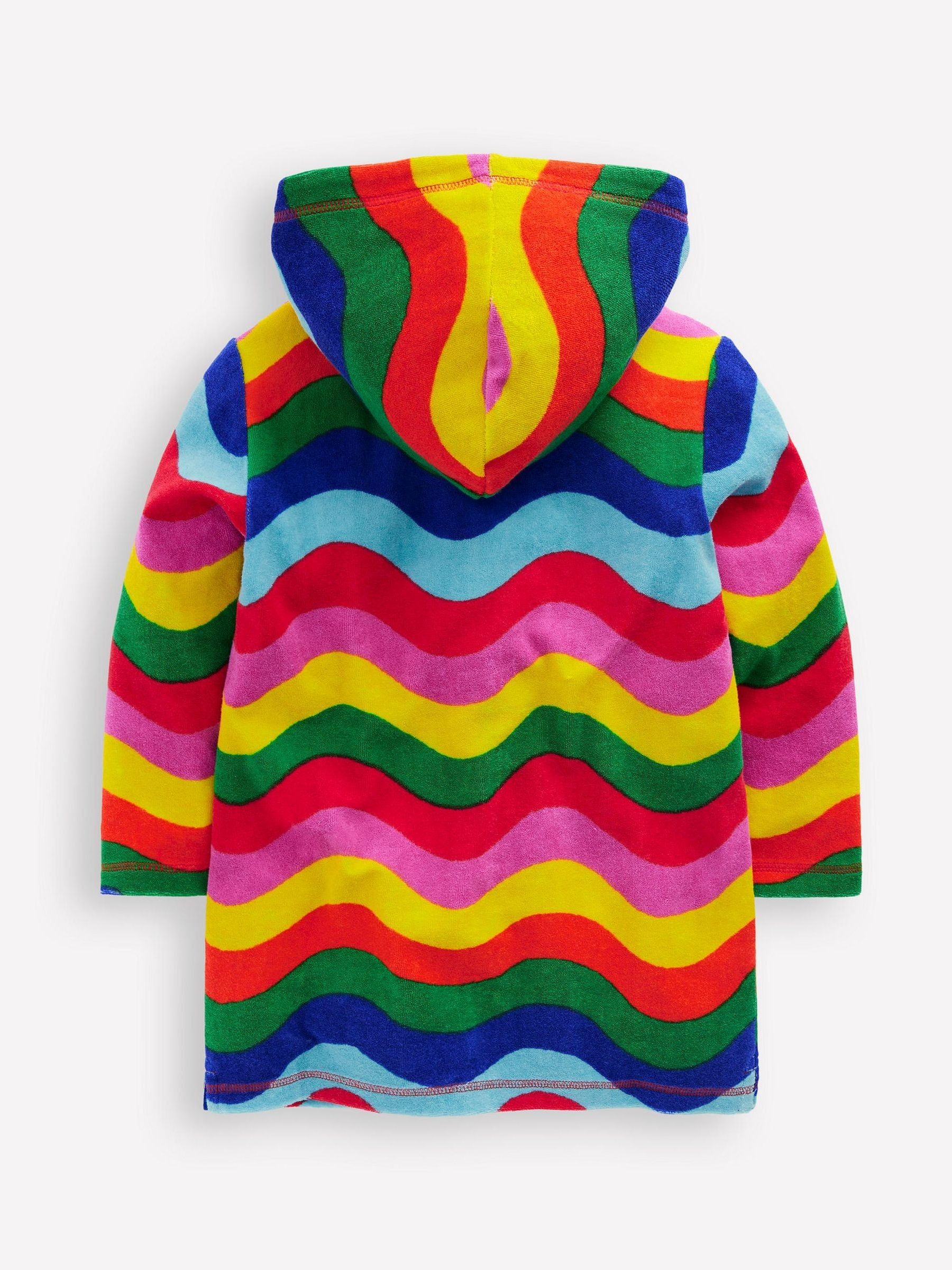 Boden Romie Rainbow Towelling Zip Throw-On Robe