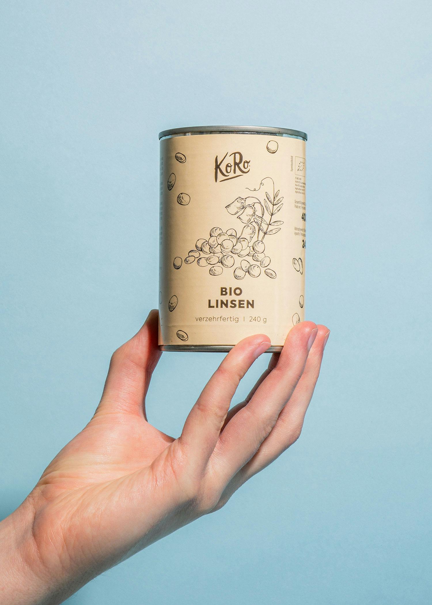 Braune Bio Linsen in der Dose 240 g