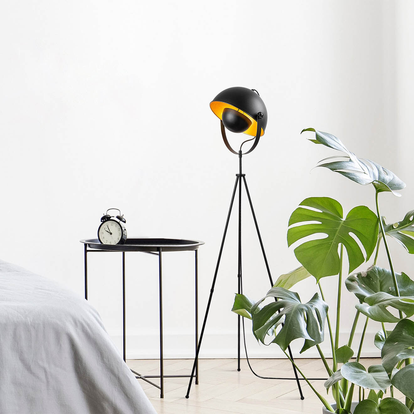 Opviq Lampadaire Mixed noir - 62x45x160 cm
