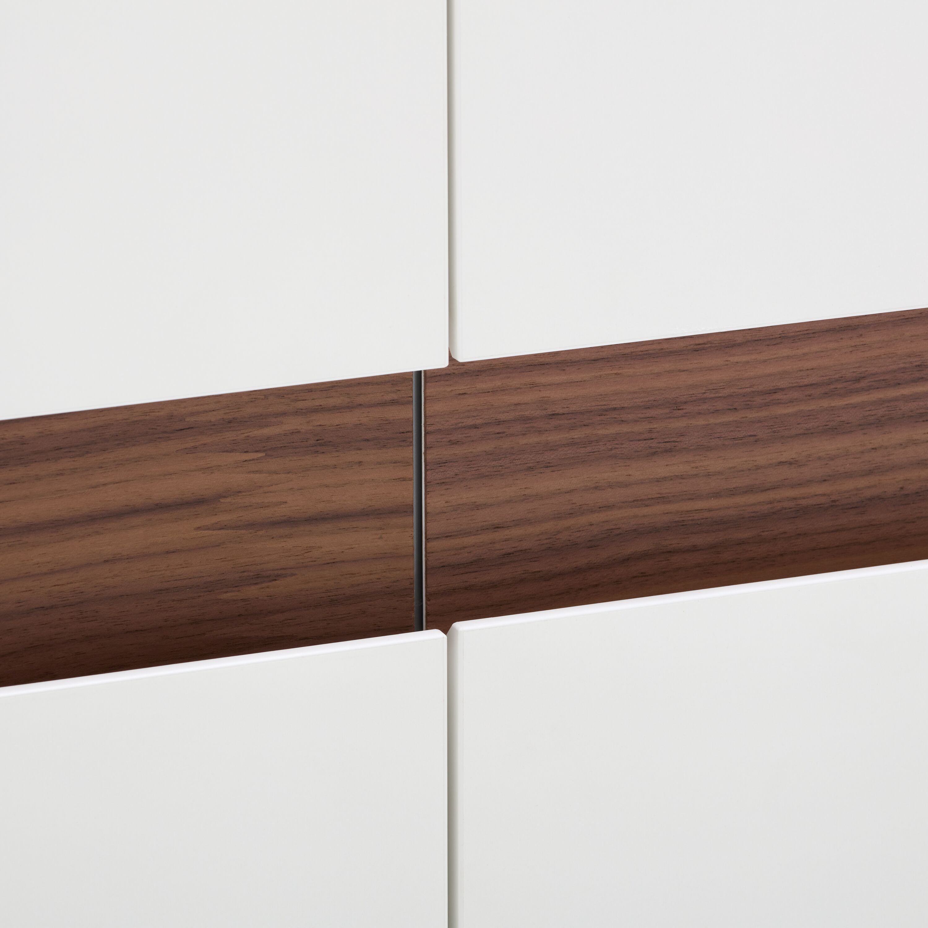 MODUL Drehtürenschrank - Weiss / Nussbaum / B: 203.0 cm x T: 59.0 cm x H: 220.0 cm