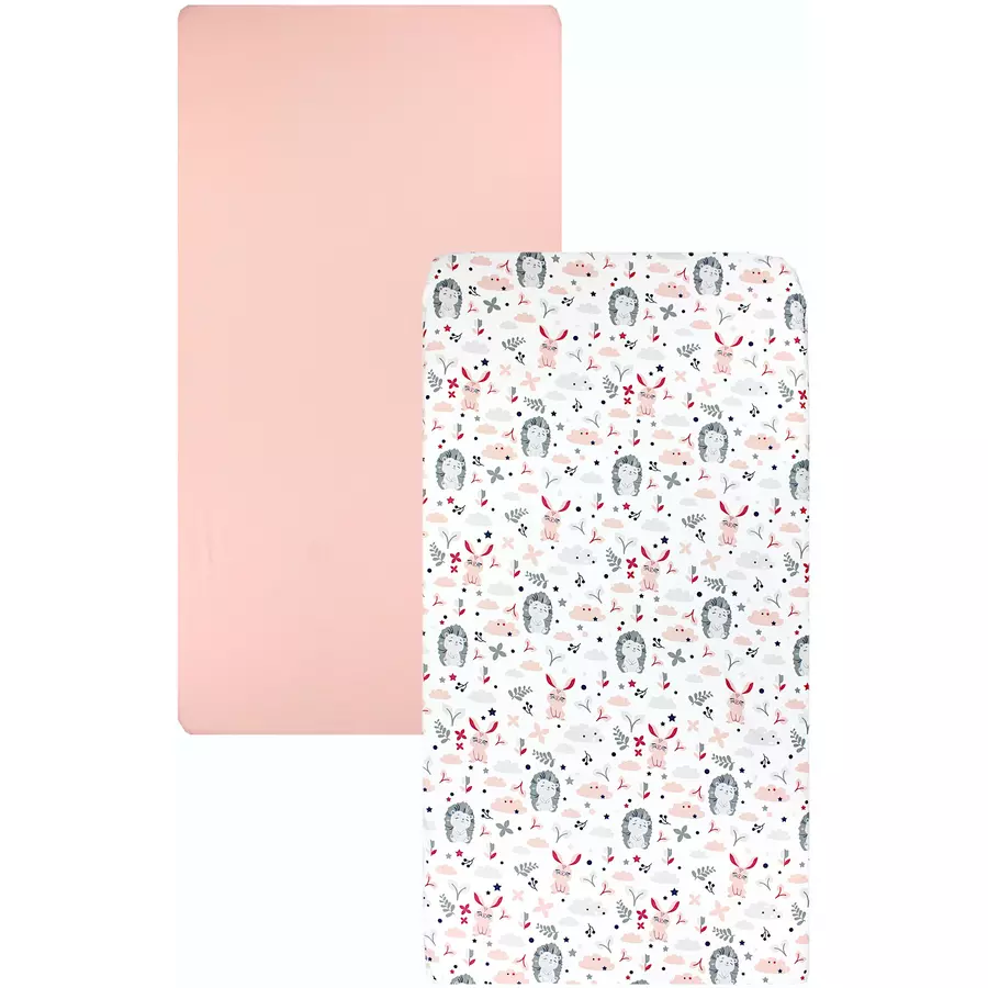 TupTam Baby Kinder Spannbettlaken 2er Pack rosaweiß