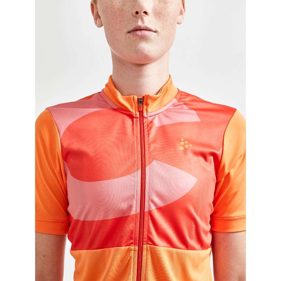 Craft CORE Endurance Logo Fietsshirt Korte Mouwen Oranje Dames