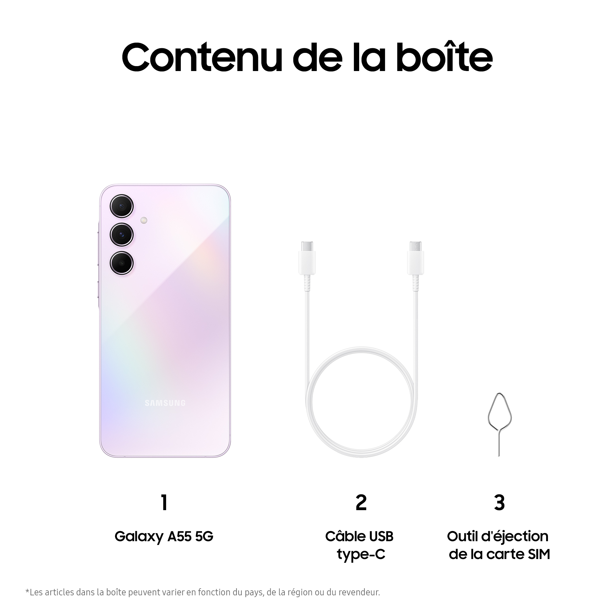 Samsung Galaxy A55 - 5G - 8/128Go - Lilas