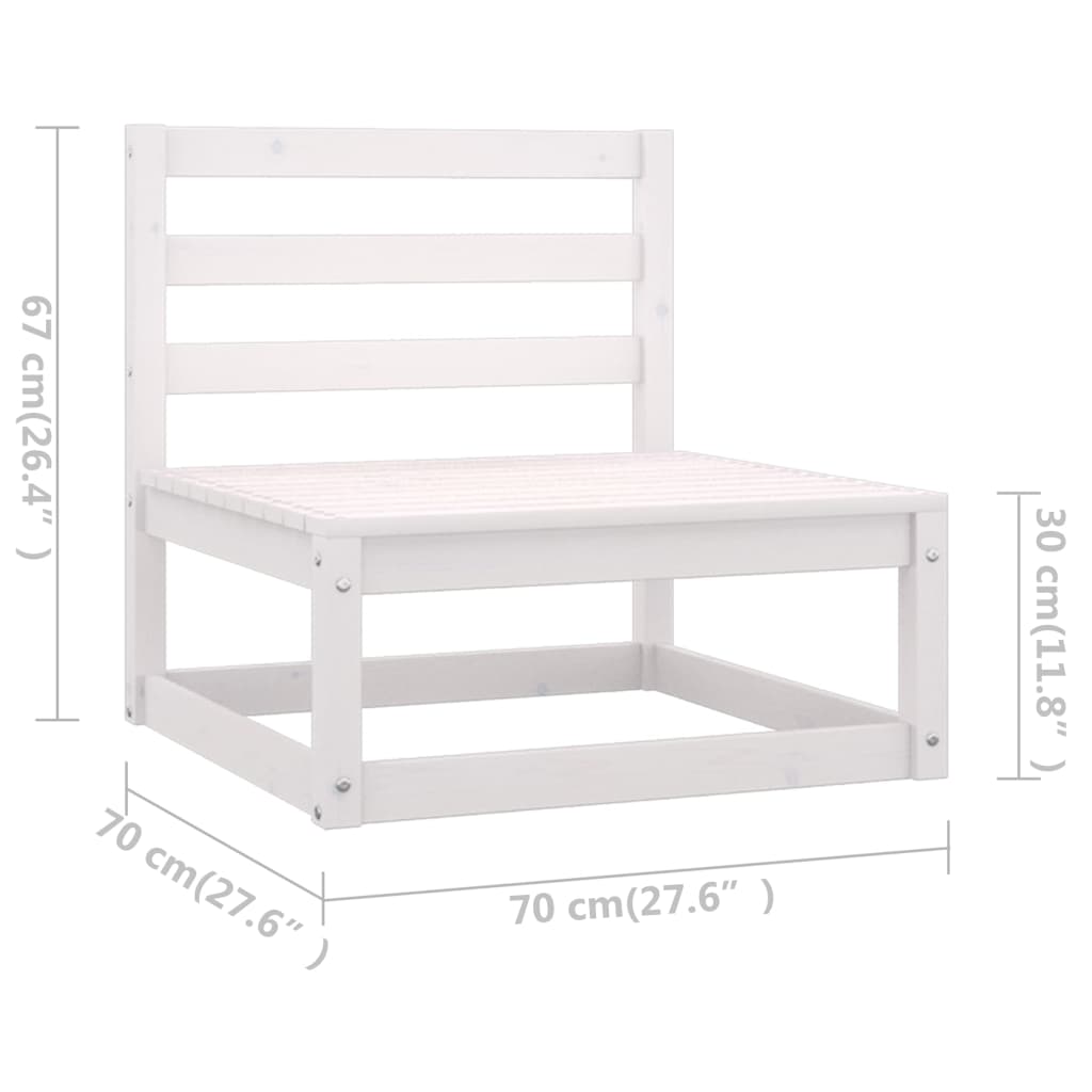 Salon de jardin meuble d'extérieur ensemble de mobilier 13 pièces avec coussins blanc bois de pin massif
