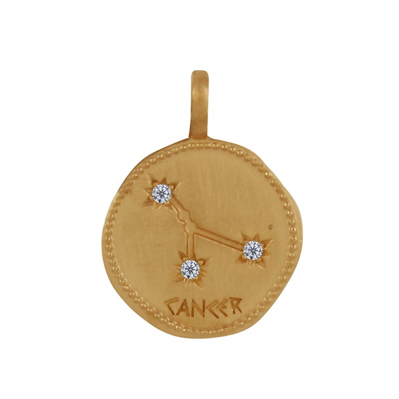 Pendentif Plaqué Or Constellation Cancer et Strass