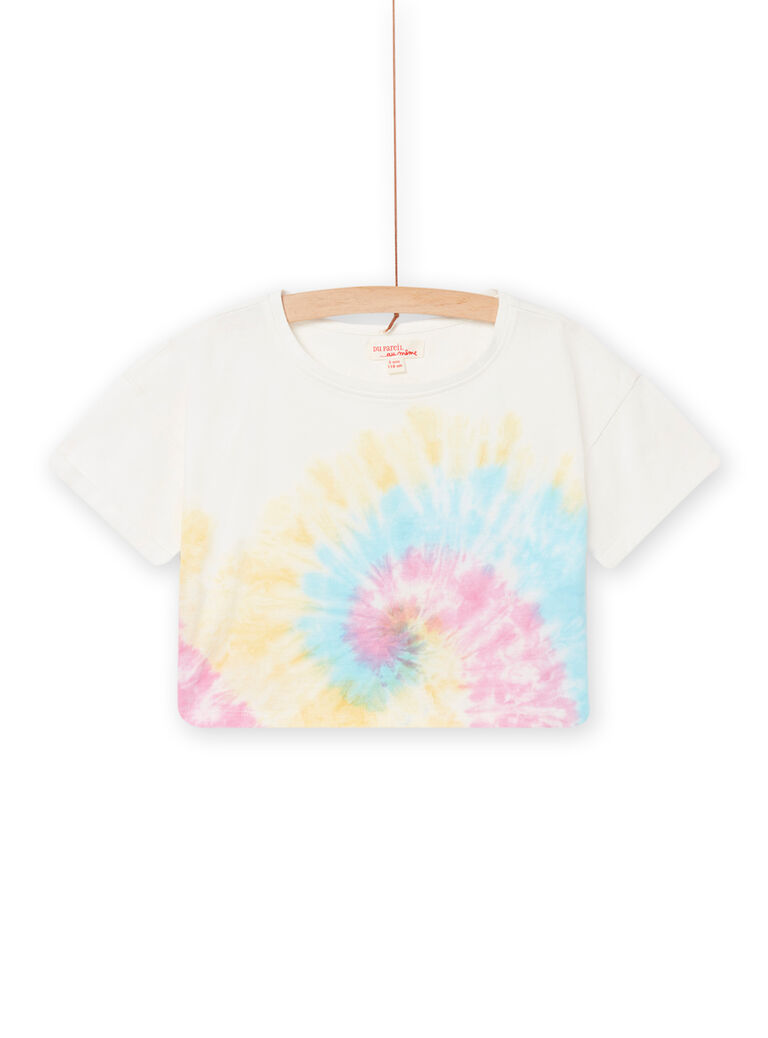 T-shirt à imprimé fantaisie manches courtes blanc enfant fille
