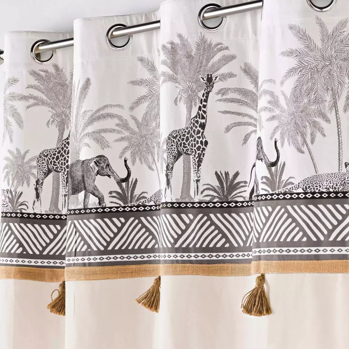 Rideau coton (140 x 240 cm) Kenya lodge Ecru