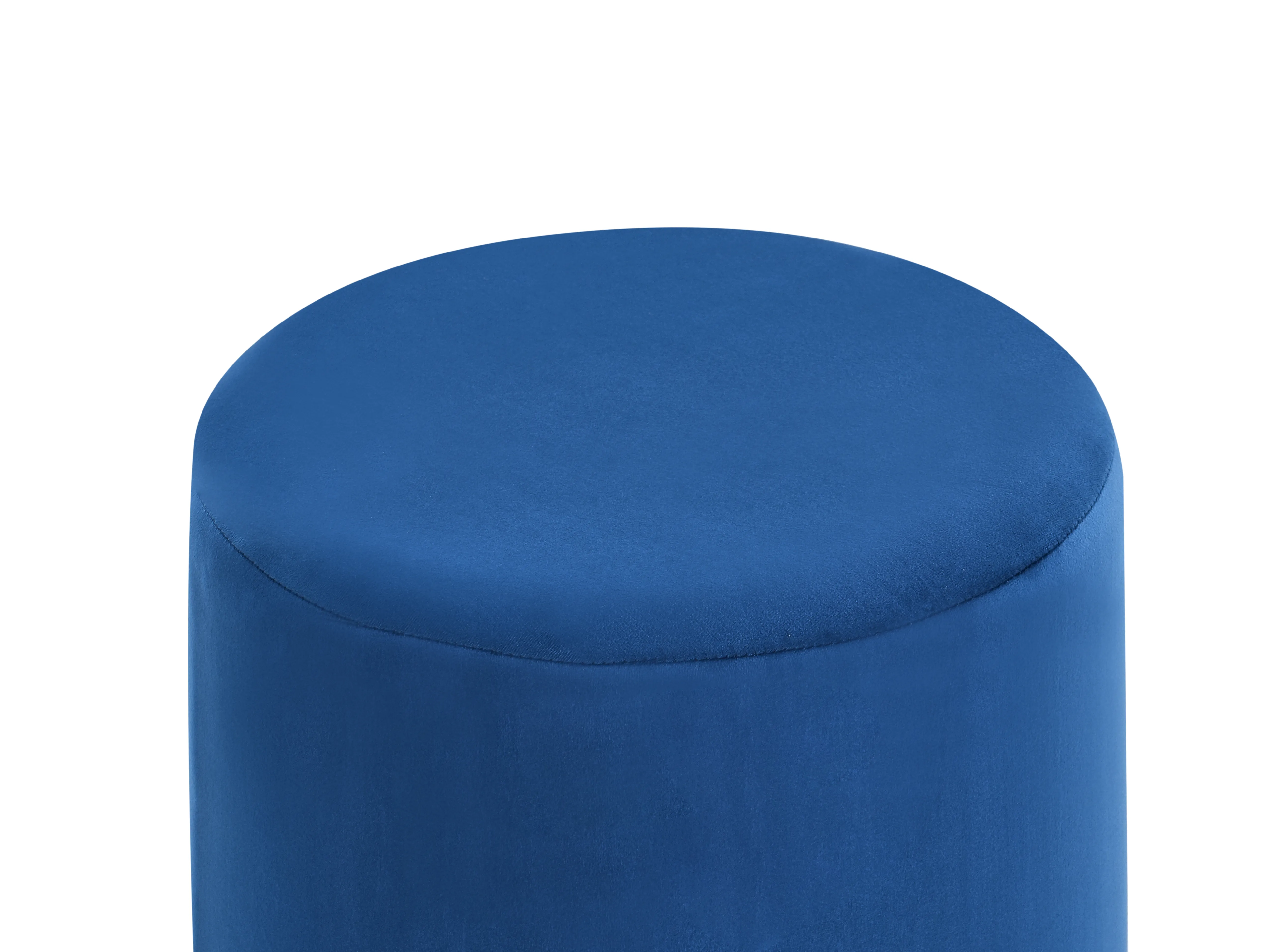 Poef LOVETT Fluweel Donkerblauw