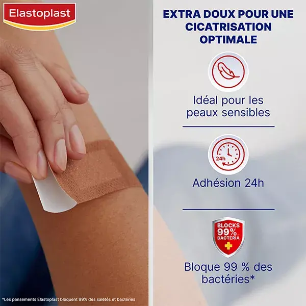 Curativos Elastoplast Sensitive para Pele Mista - 20 unidades