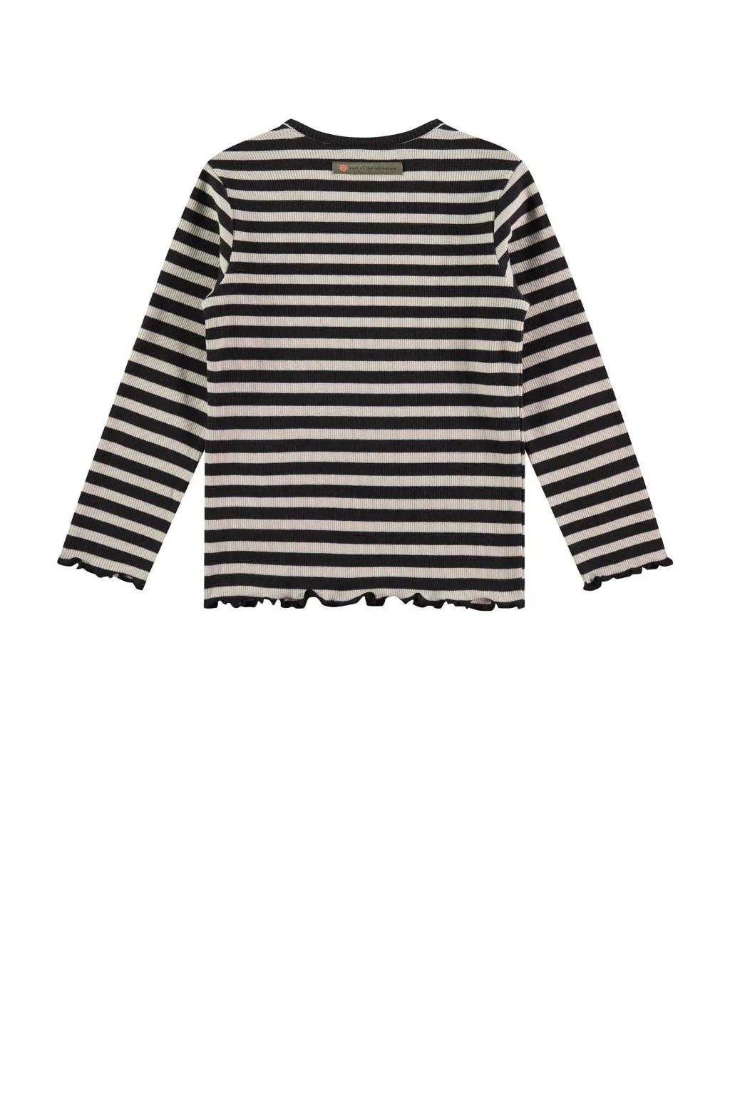 Stains&Stories gestreepte longsleeve zwart/ecru