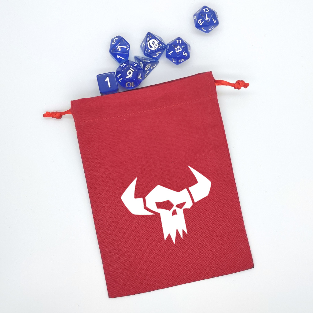 Bourse à dés rouge Ork blanc