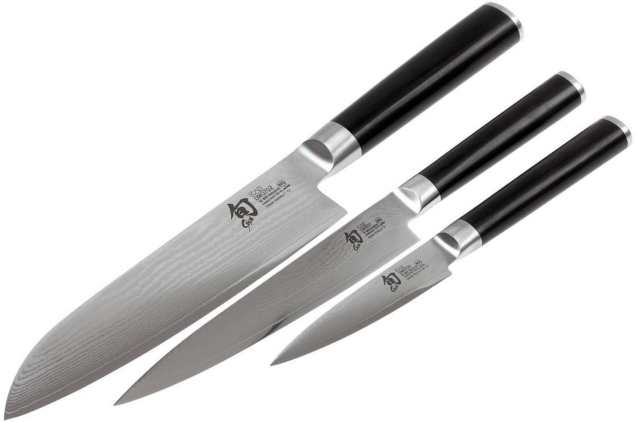 Kai Shun messenset Classic drie delig, inclusief snijplank