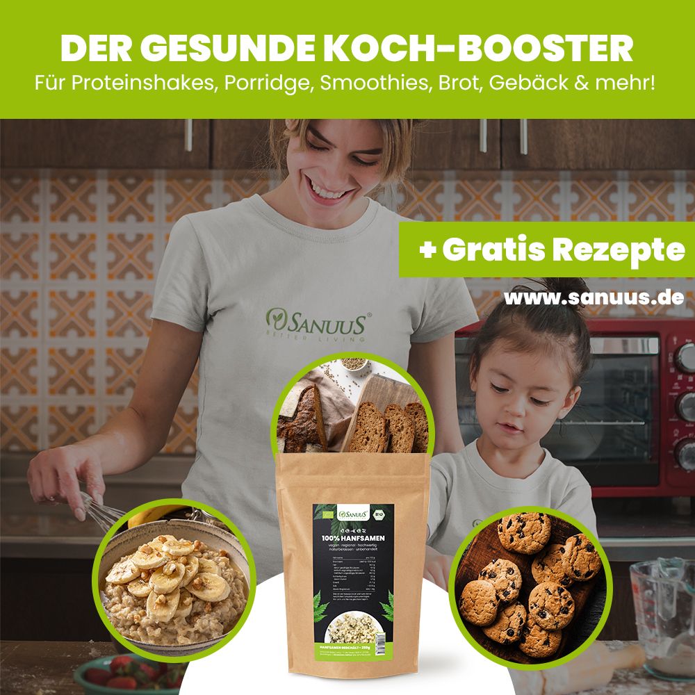 SANUUS® Bio Hanfsamen geschält 2x750g regional aus Bayern