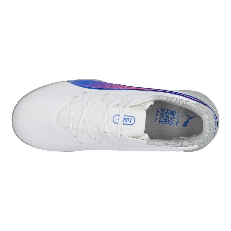 PUMA King Match IT Formula - Blanc/Bleu/Flat Light Gray Enfant