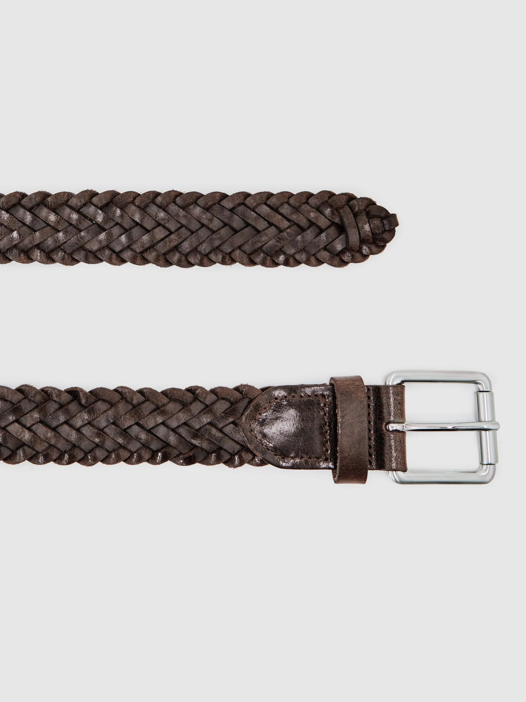 Reiss Carlton Leather Woven Belt