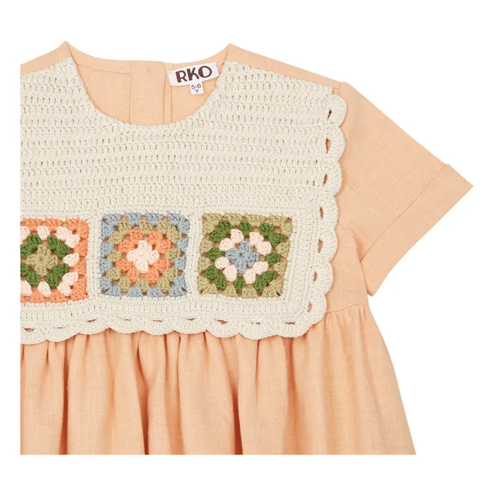 RKO Robe Lin Crochet | Rose pâle