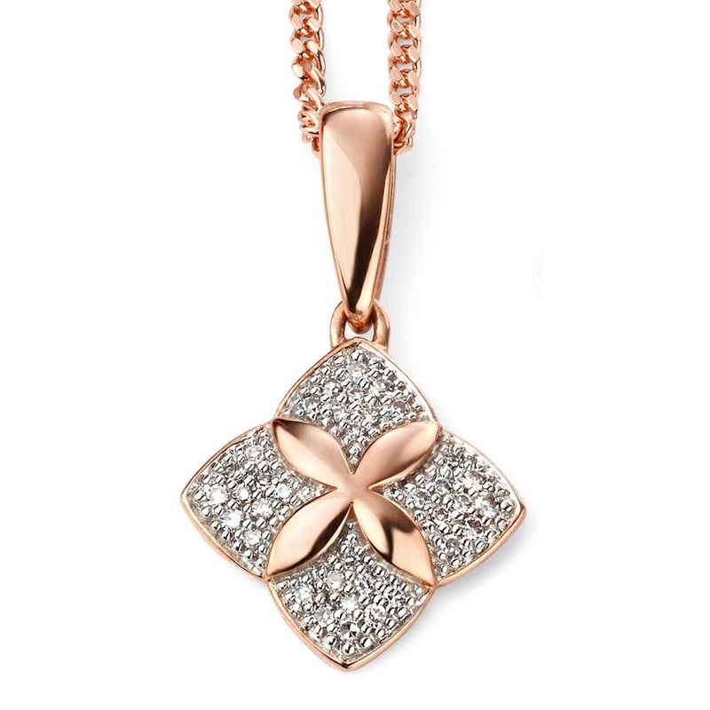 Collier diamant en Or rose 375/1000