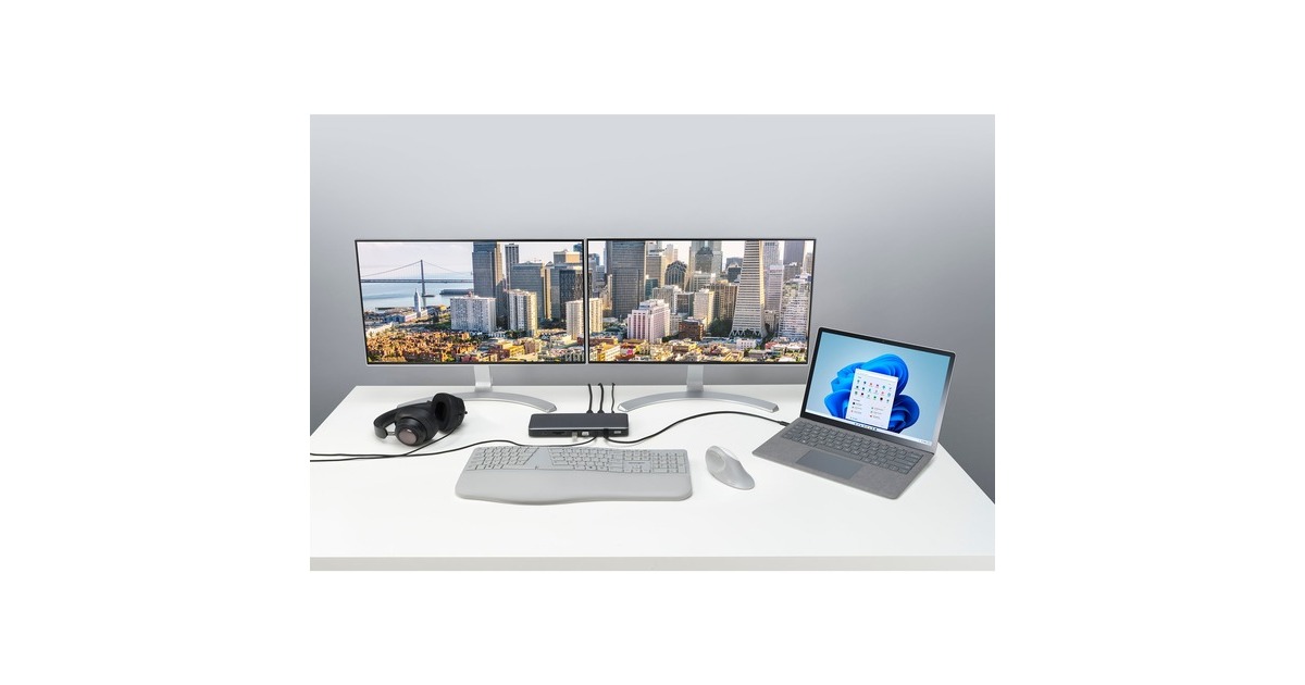 KensingtonSD5760T dockingstation  (Zilver/zwart, Thunderbolt 4, USB-C, USB-A, HDMI, PD)