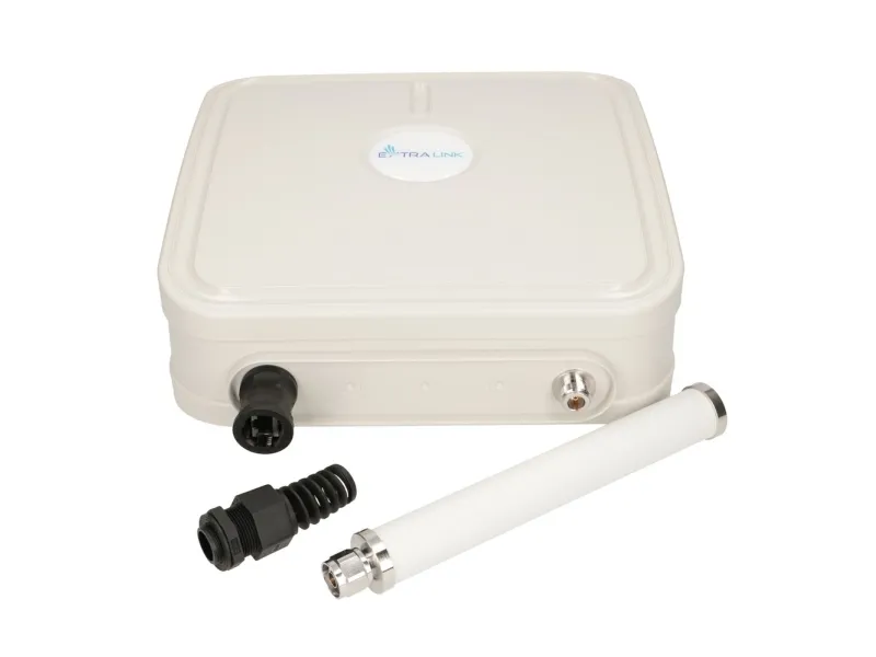 Extralink ELTEBOX 240 OUTDOOR OMNI WIFI 2,4GHZ HOTSPOT WITH LTE ROUTER RUT240, DIRECTIONAL LTE ANTENNA  OMNI 2,4GHZ ANTENNA FOR WIFI, Wi-Fi 4 (802.11n), Enkelt band (2,4 GHz), Ethernet LAN, 3G, Hvid, Bordplade router