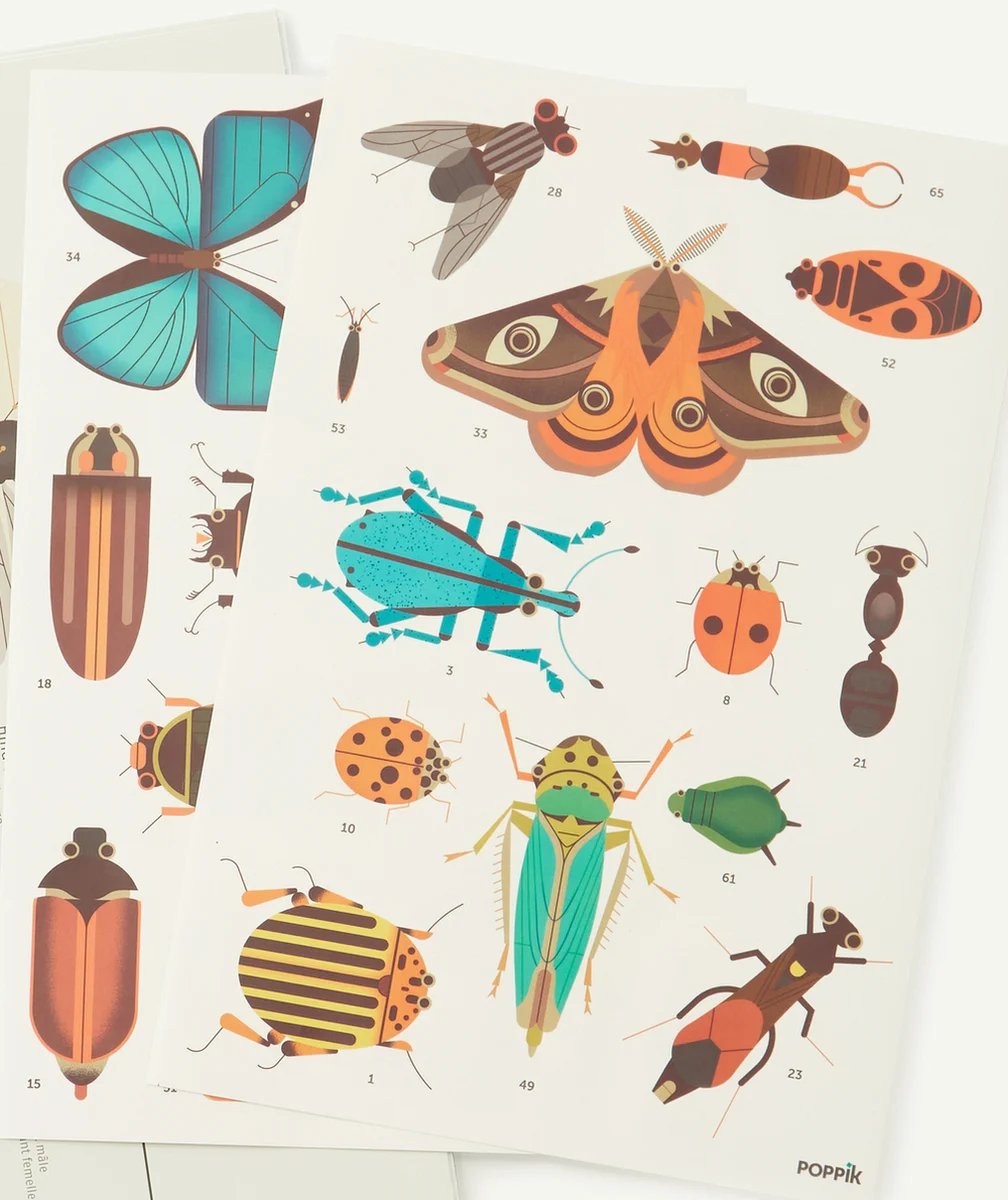 POPPIKPOSTER AVEC STICKERS SUR LES INSECTES 6-12 ANS