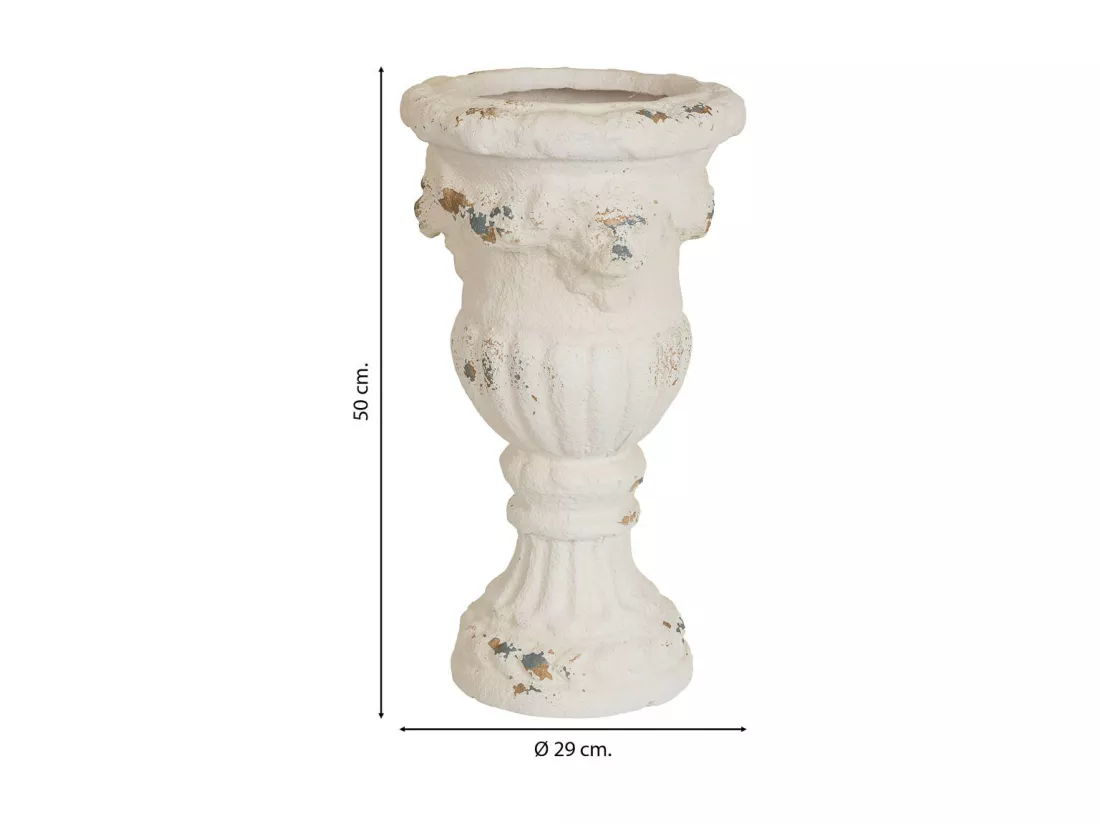 Vase en magnésie blanche 29x29x50h