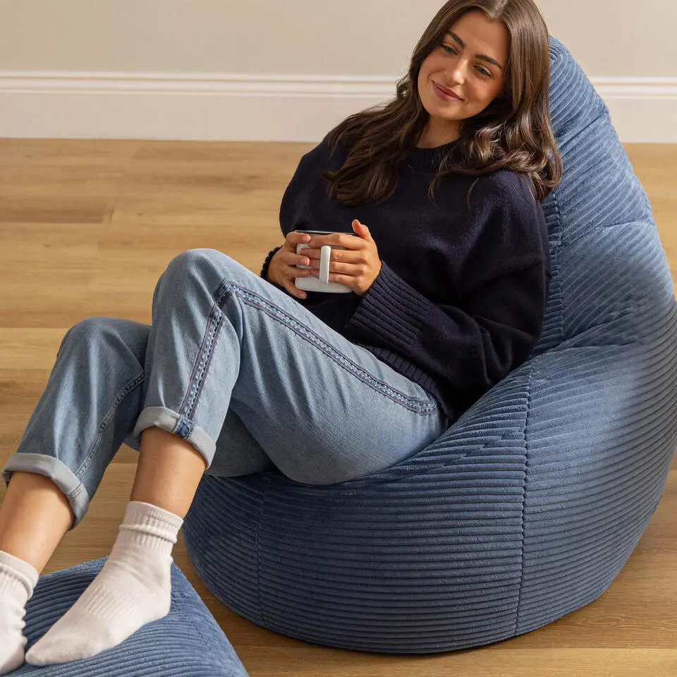 icon Zitzak en Poef Dalton - Corduroy Zitzak - Denimblauw