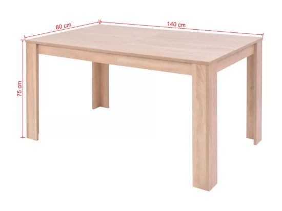 Table et chaises 7 pcs Cuir synthétique Chêne Couleur crème