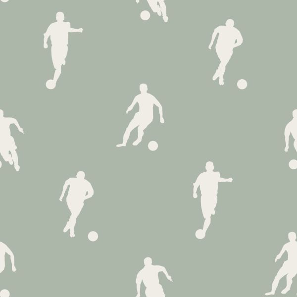 Estahome Voetbalspelers Behang - 0,53 x 10,05 m - Vergrijsd Blauw