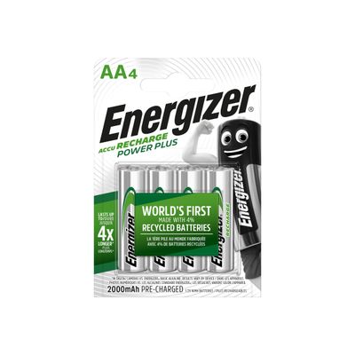 ENERGIZER Power Plus - 4 piles alcalines rechargeables - AA LR06