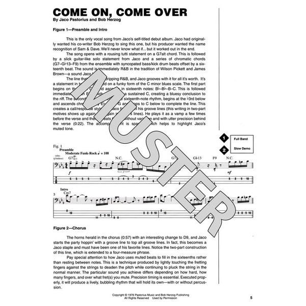 Hal Leonard Jaco Pastorius Bass Signature Licks