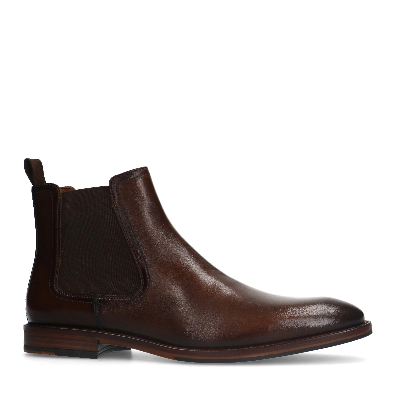 Bruine leren chelsea boots