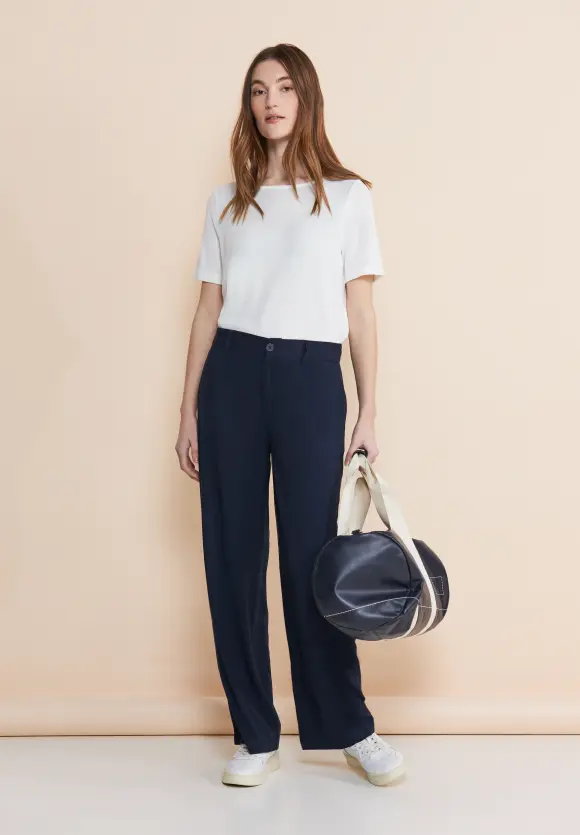 Loose Fit Viskosehose - deep blue