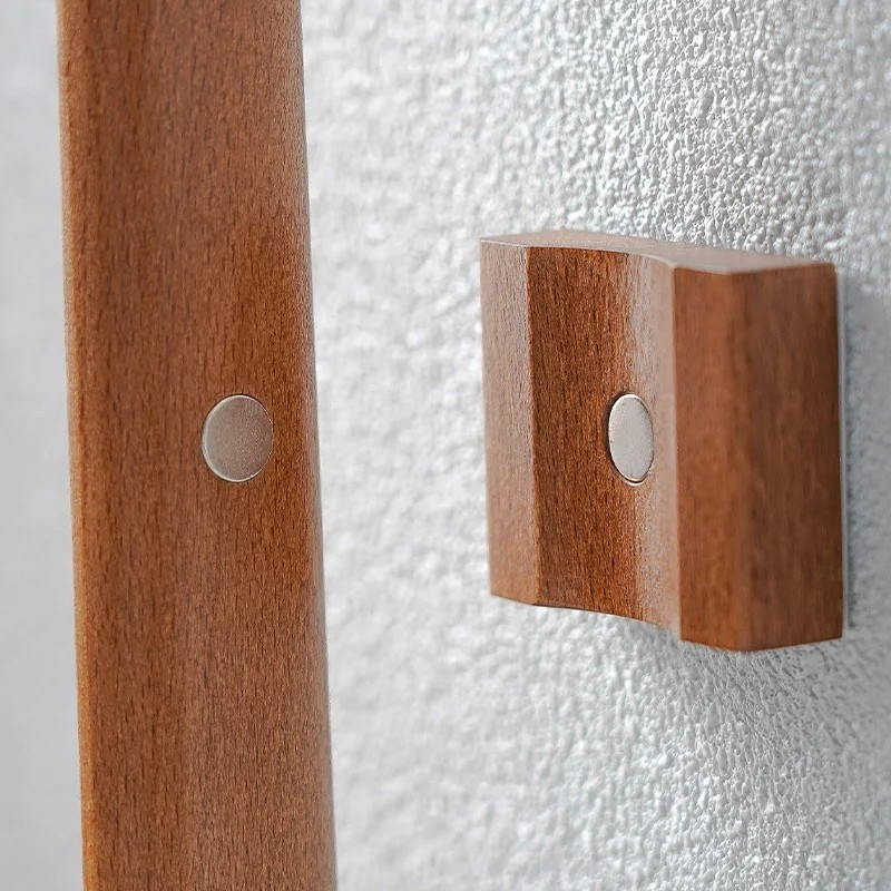 (55cm) Holz Schuhlöffel inkl. Magnetischer Halterung Stiefel Anzieher Schuh Anziehhilfe - Braun