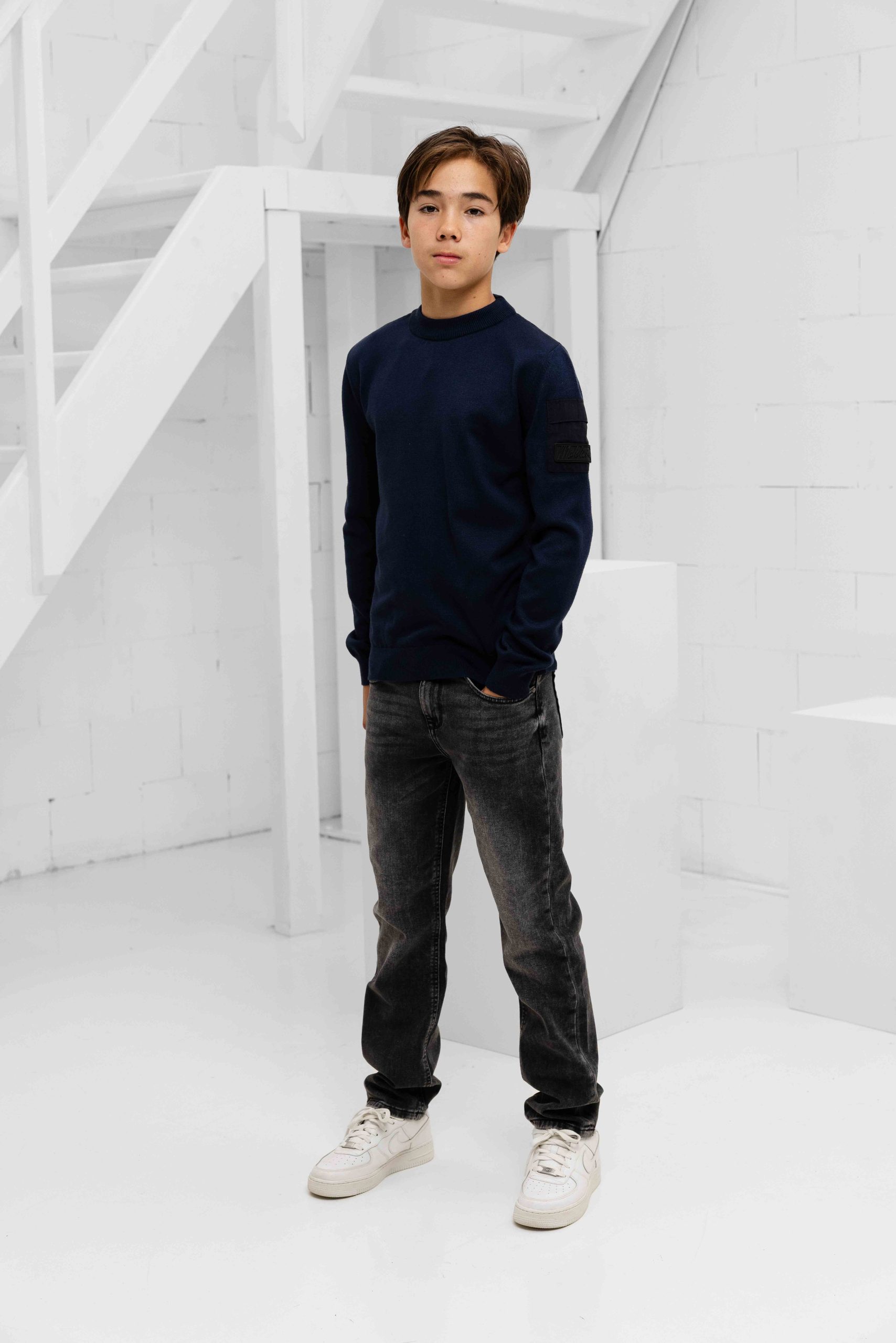 Malelions Knitted Pocket Sweater Kids Donkerblauw