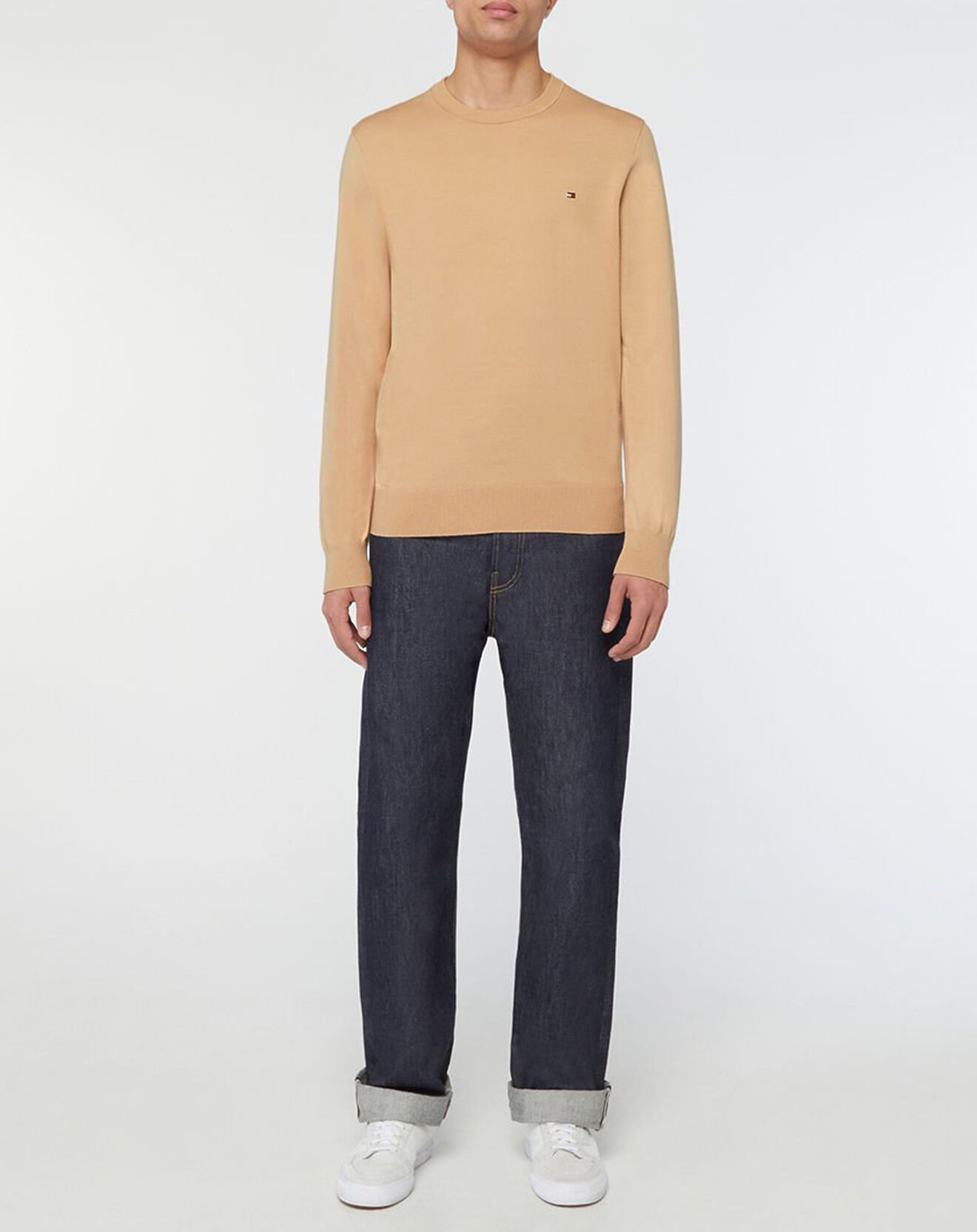 Tommy Hilfiger Pull 1985 col rond beige