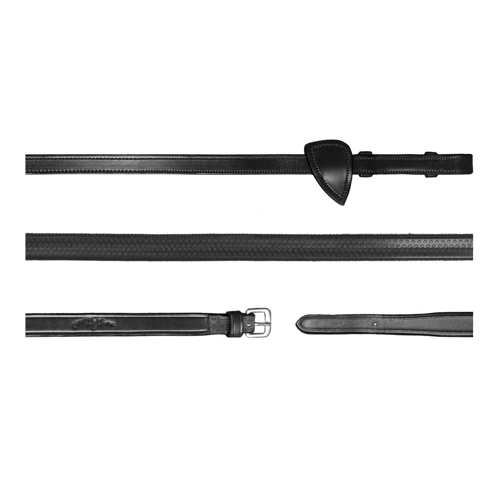 Dy'on NEW ENGLISH COLLECTION - Rênes caoutchouc 1/2 noir