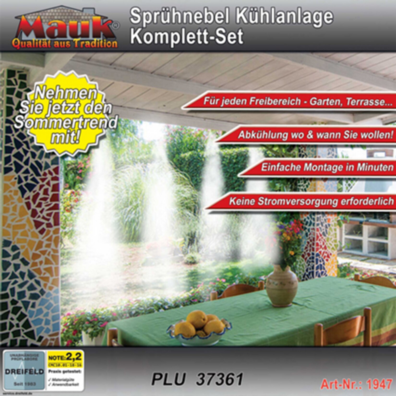 MAUK Sprühnebel Kühlanlage für Garten-Wasseranschluss
