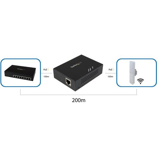 StarTech.com Répéteur Gigabit PoE+ à 1 port - Extendeur Power over Ethernet 802.3at et 802.3af - 100 m
