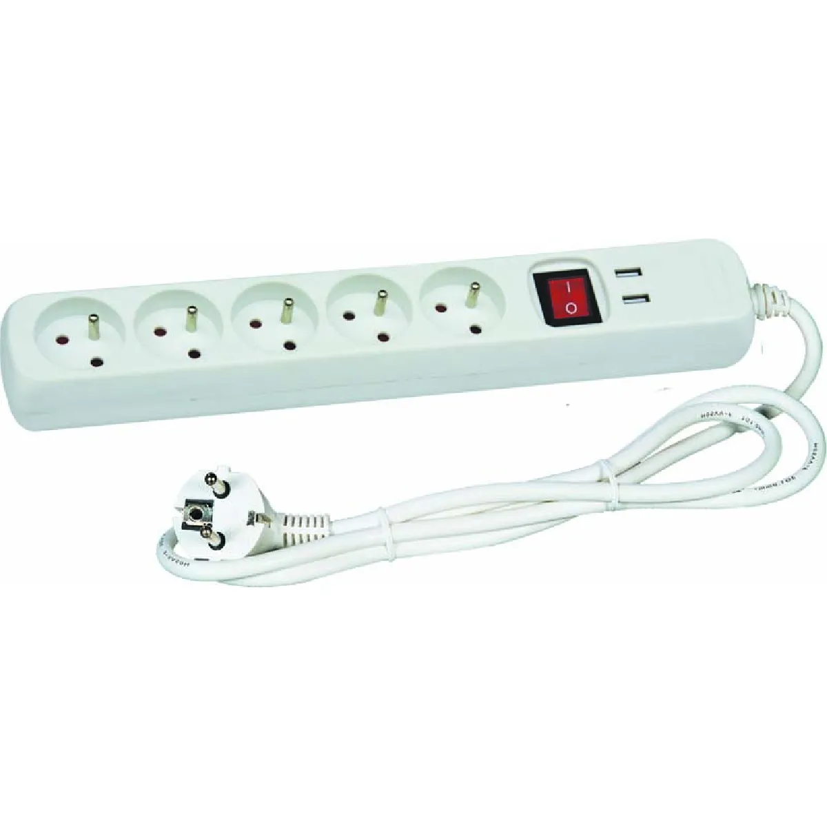 DIO Bloc Multiprise avec USB - Blanc